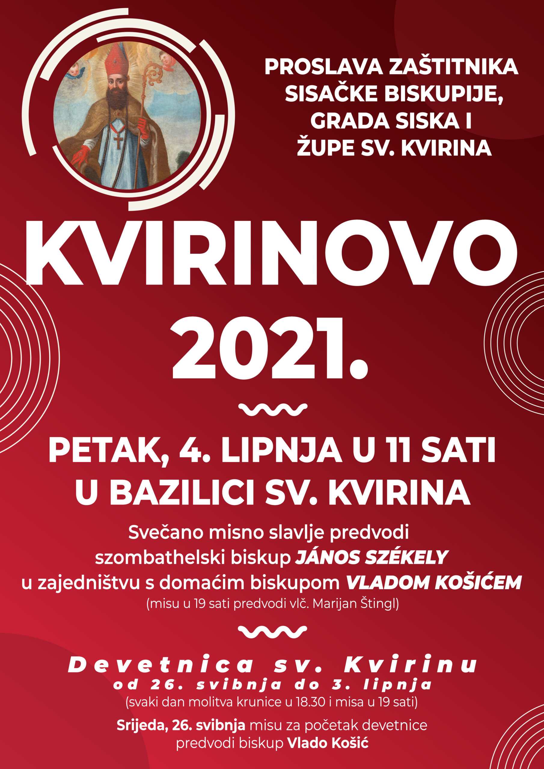 You are currently viewing U petak je Blagdan sv. Kvirina, zaštitnika Sisačke biskupije i Grada Siska