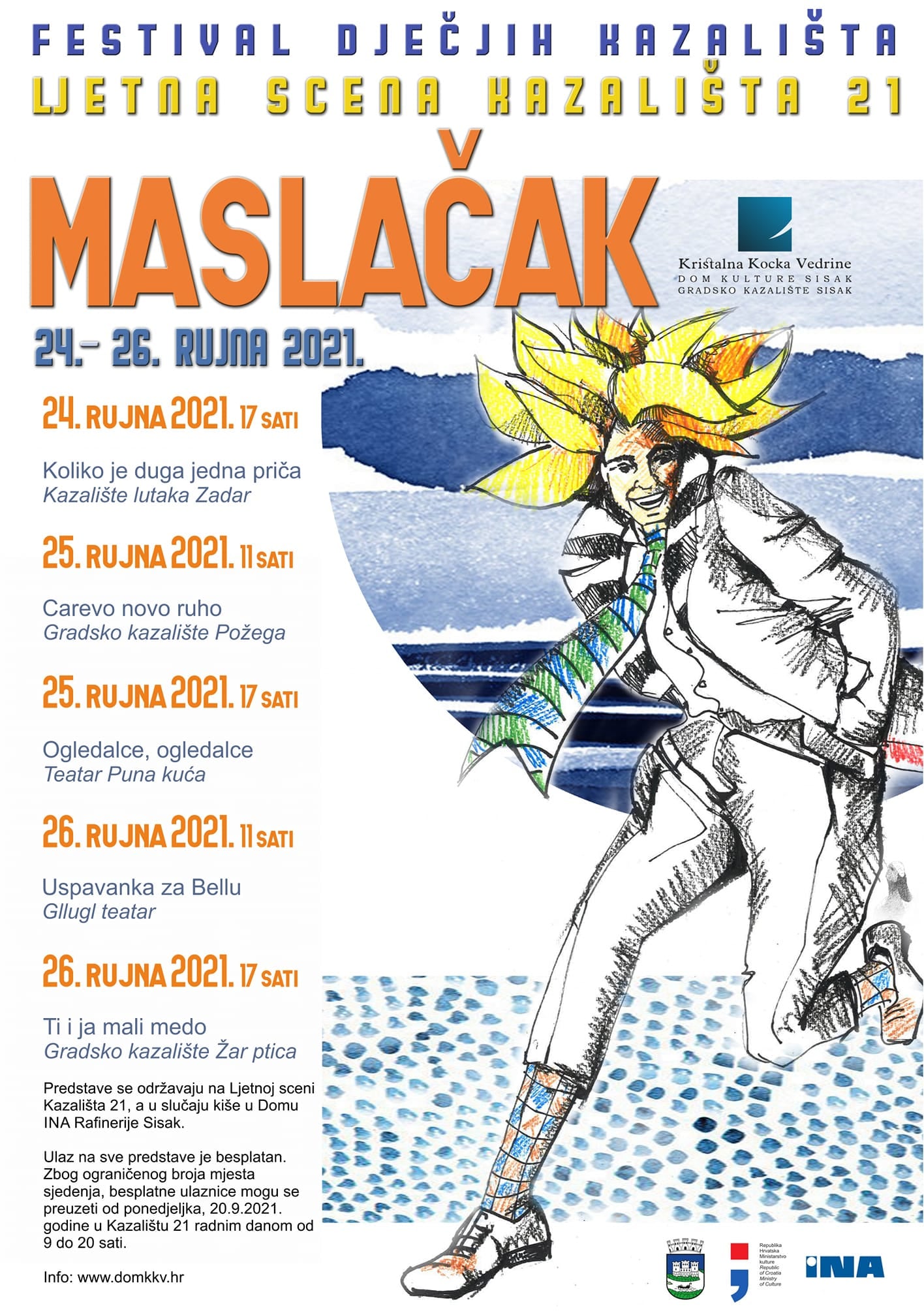 You are currently viewing Festivala dječjih kazališta Maslačak – subotnji program
