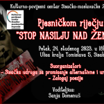 Read more about the article Zalogaj poezije 24.11.2023.: ”Pjesničkom riječju, stop nasilju nad ženama”