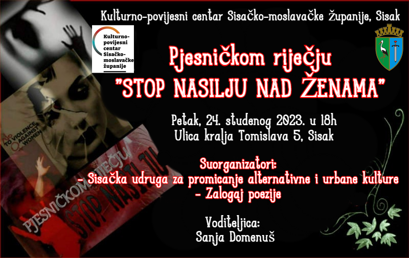 You are currently viewing Zalogaj poezije 24.11.2023.: ”Pjesničkom riječju, stop nasilju nad ženama”