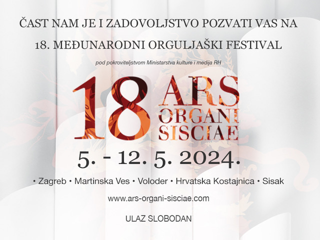 You are currently viewing Od 5. do 12. svibnja – 18. međunarodni orguljaški festival Ars Organi Sisciae