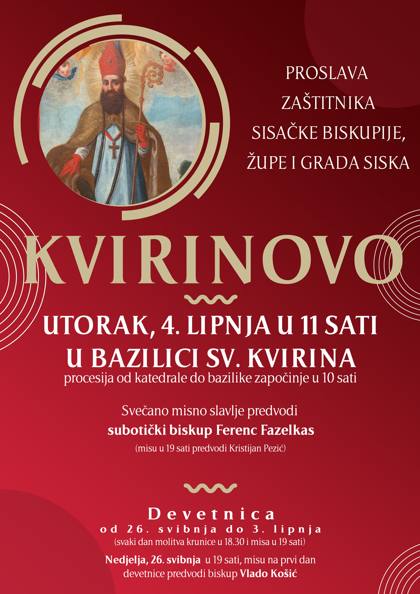 You are currently viewing Svetkovina sv. Kvirina u utorak, 4. lipnja