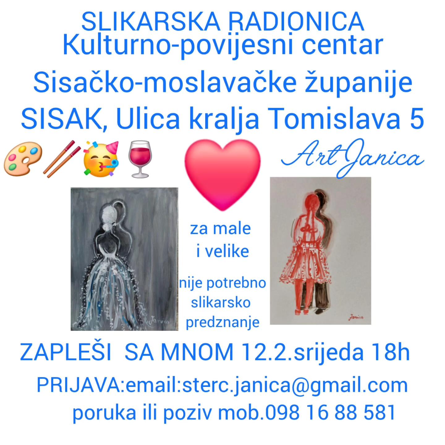 You are currently viewing Slikarska radionica u Sisku ZAPLEŠI SA MNOM povodom VALENTINOVA u Sisku