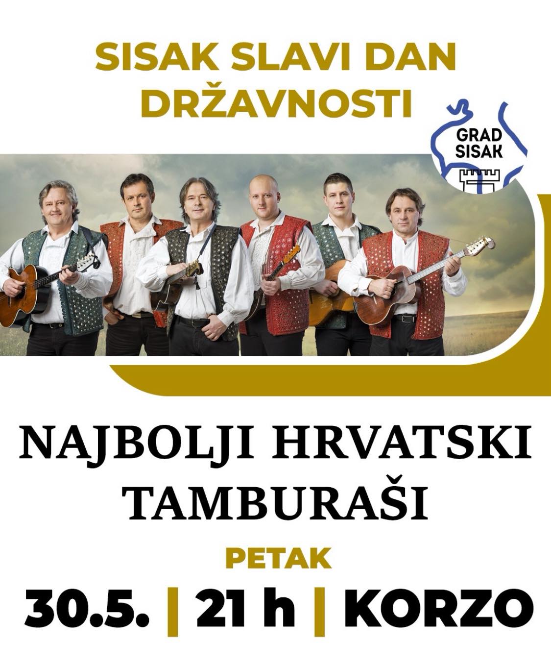 You are currently viewing Sisak slavi Dan državnosti uz koncert Najboljih hrvatskih tamburaša – 30. svibnja na Korzu!