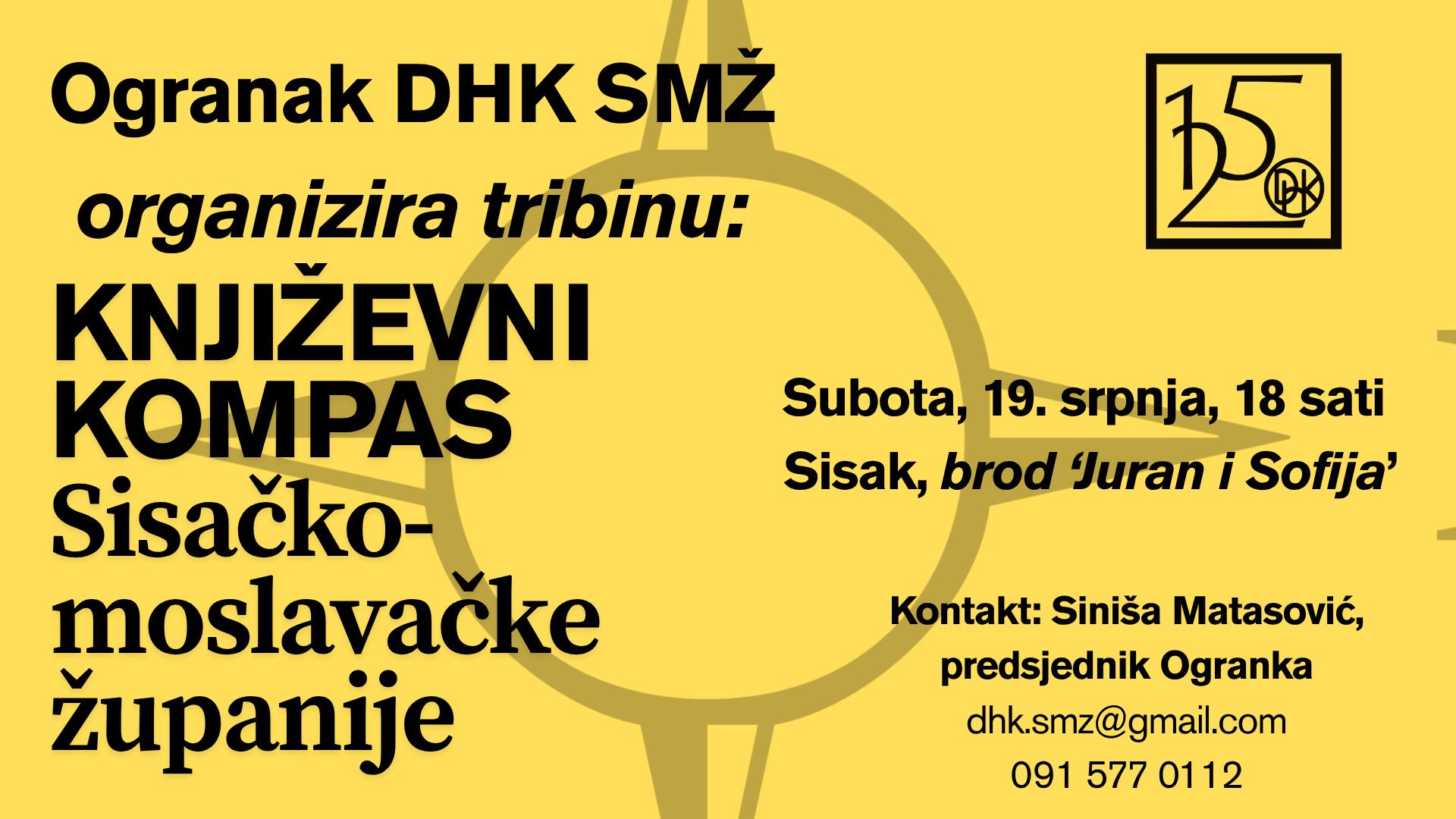 You are currently viewing Tribina “Književni kompas Sisačko-moslavačke županije” u organizaciji Ogranka DHK SMŽ