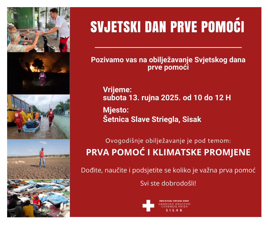 You are currently viewing Pozivamo vas na obilježavanje Svjetskog dana prve pomoći (13.9.2025.)