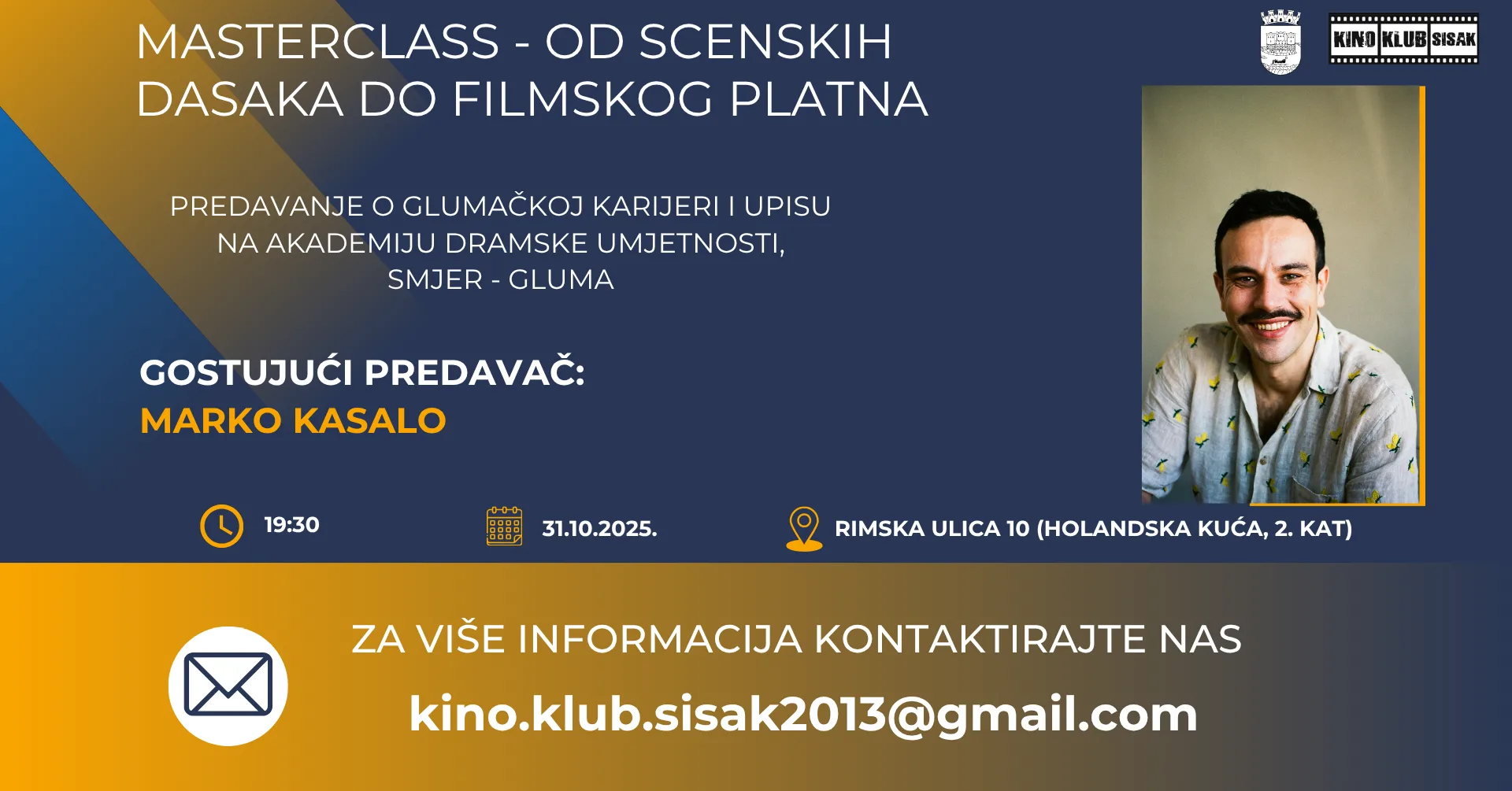 You are currently viewing Masterclass s Markom Kasalom – Kino klub Sisak