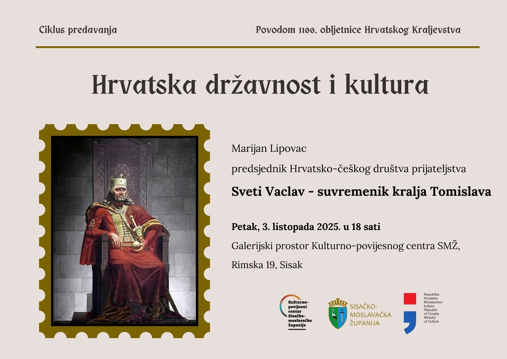 You are currently viewing Predavanje pod nazivom „Sv. Vaclav – suvremenik kralja Tomislava“