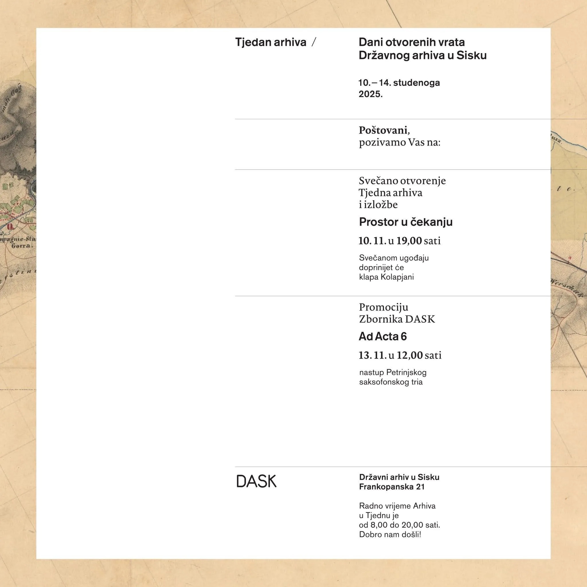 You are currently viewing Tjedan arhiva i Dane otvorenih vrata Arhiva u Sisku