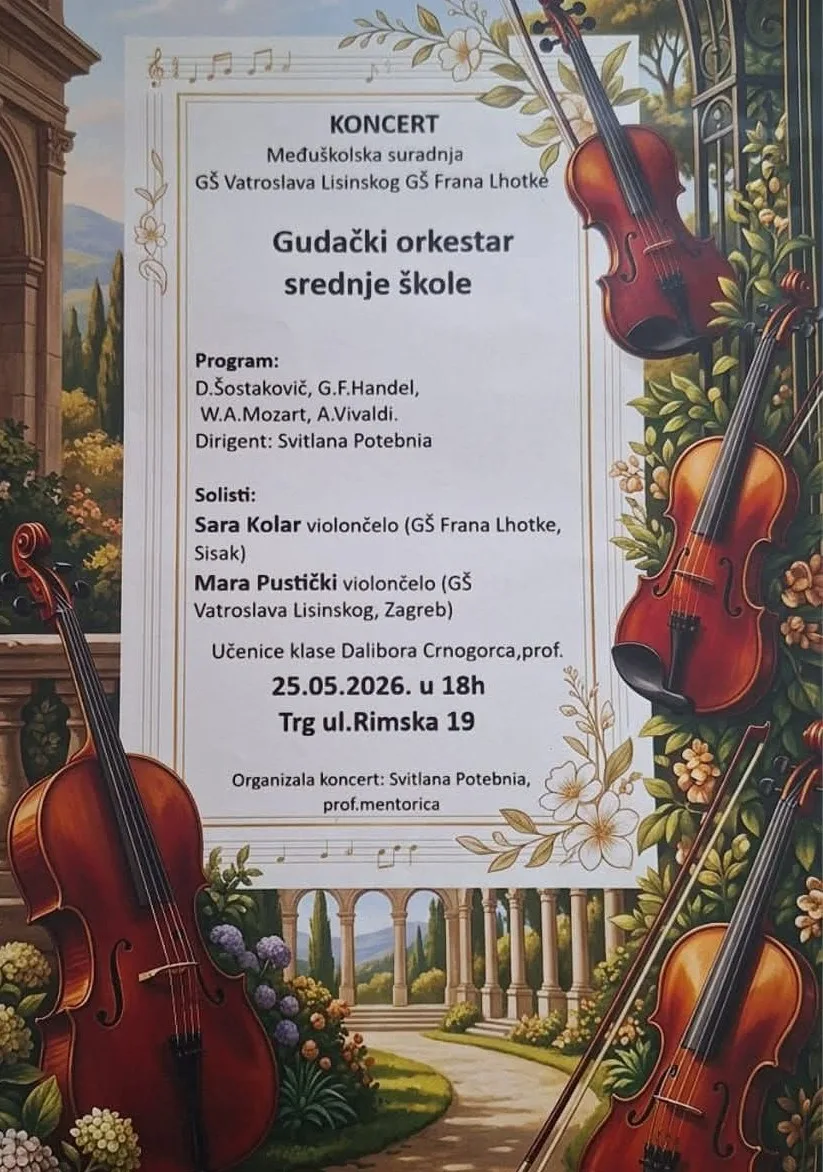 Trenutno pregledavate Koncert gudačkog orkestra srednje škole Frana Lhotke