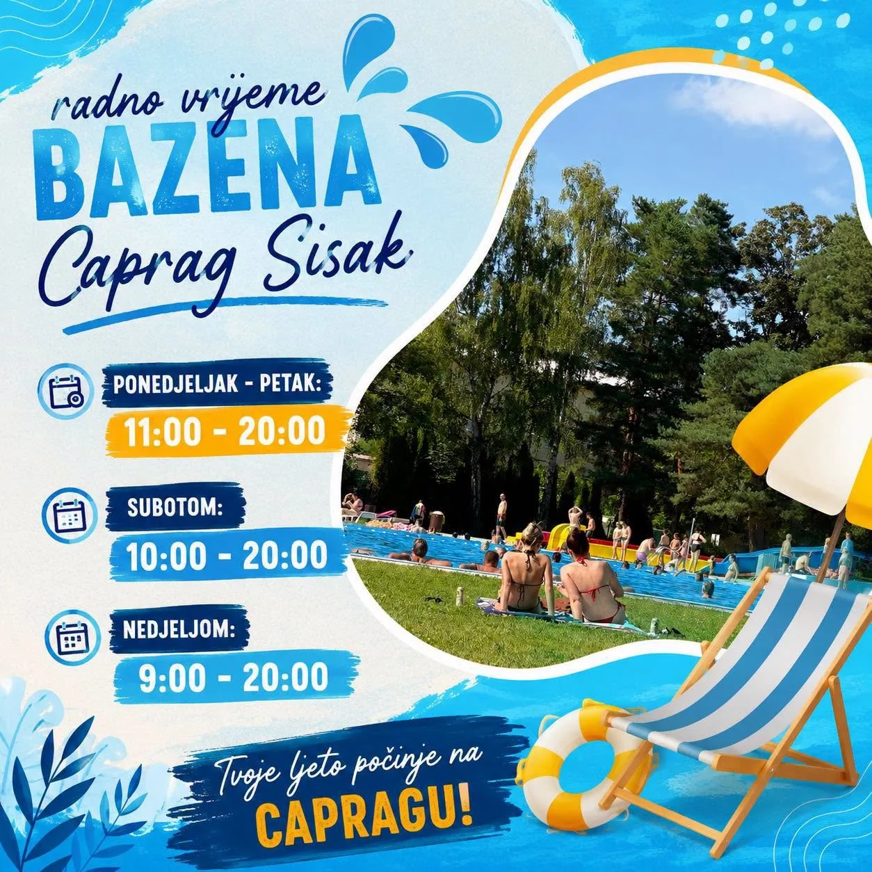 Trenutno pregledavate Radno vrijeme bazena Caprag