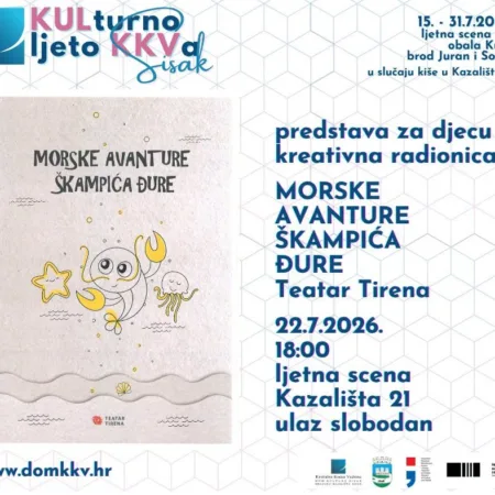 Pročitajte više o članku MORSKE AVANTURE ŠKAMPIĆA ĐURE U SRIJEDU NA KULTURNOM LJETU KKVA