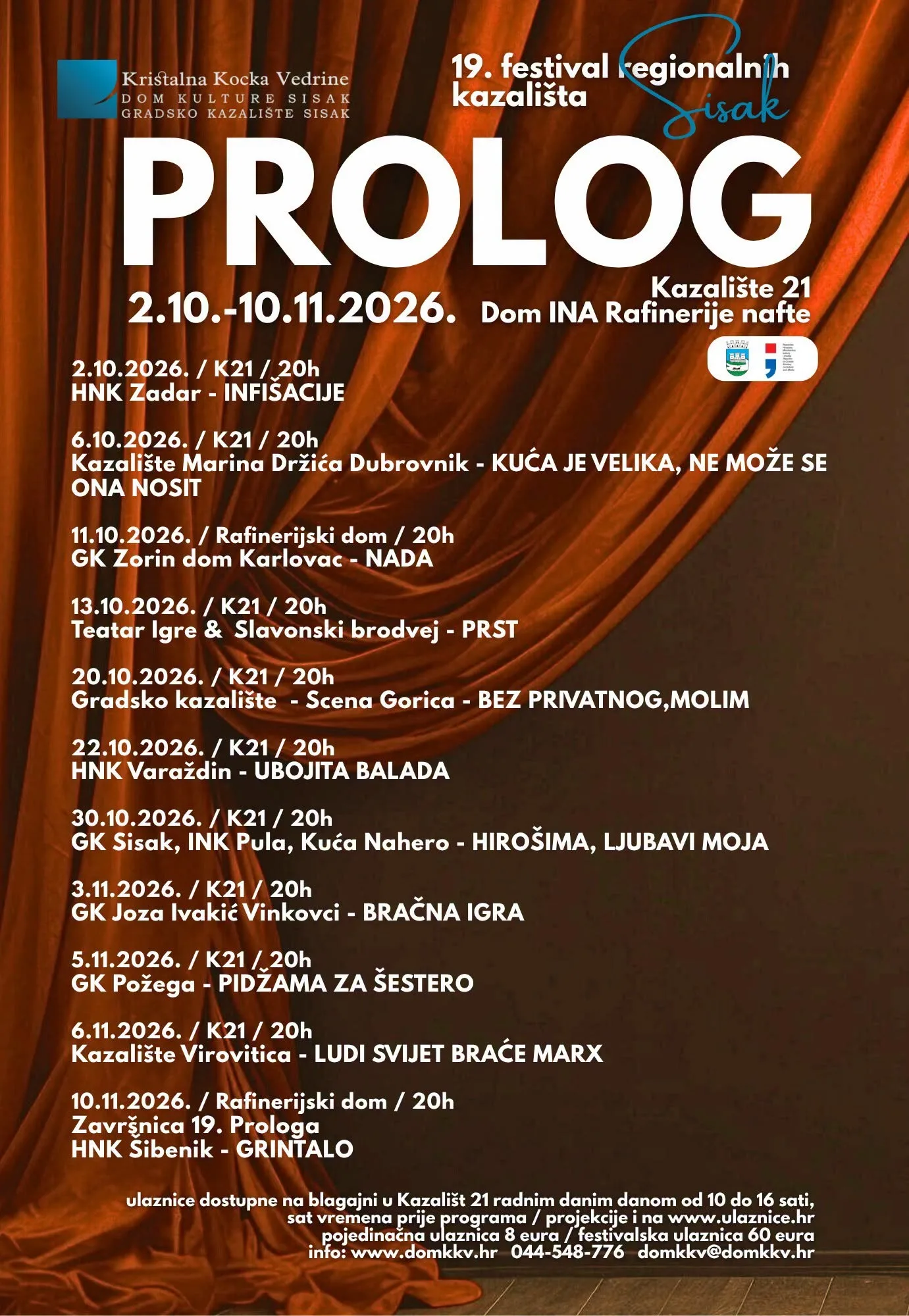 Trenutno pregledavate USKORO POČINJE 19. IZDANJE FESTIVALA REGIONALNIH KAZALIŠTA PROLOG