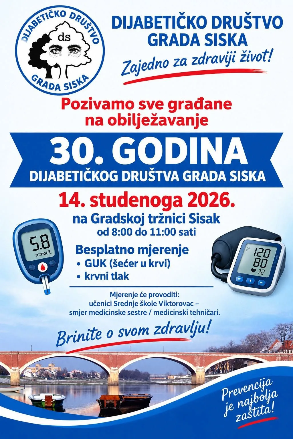 Trenutno pregledavate Dijabetičko društvo grada Siska slavi velikih 30 godina djelovanja (14.11.2026.)