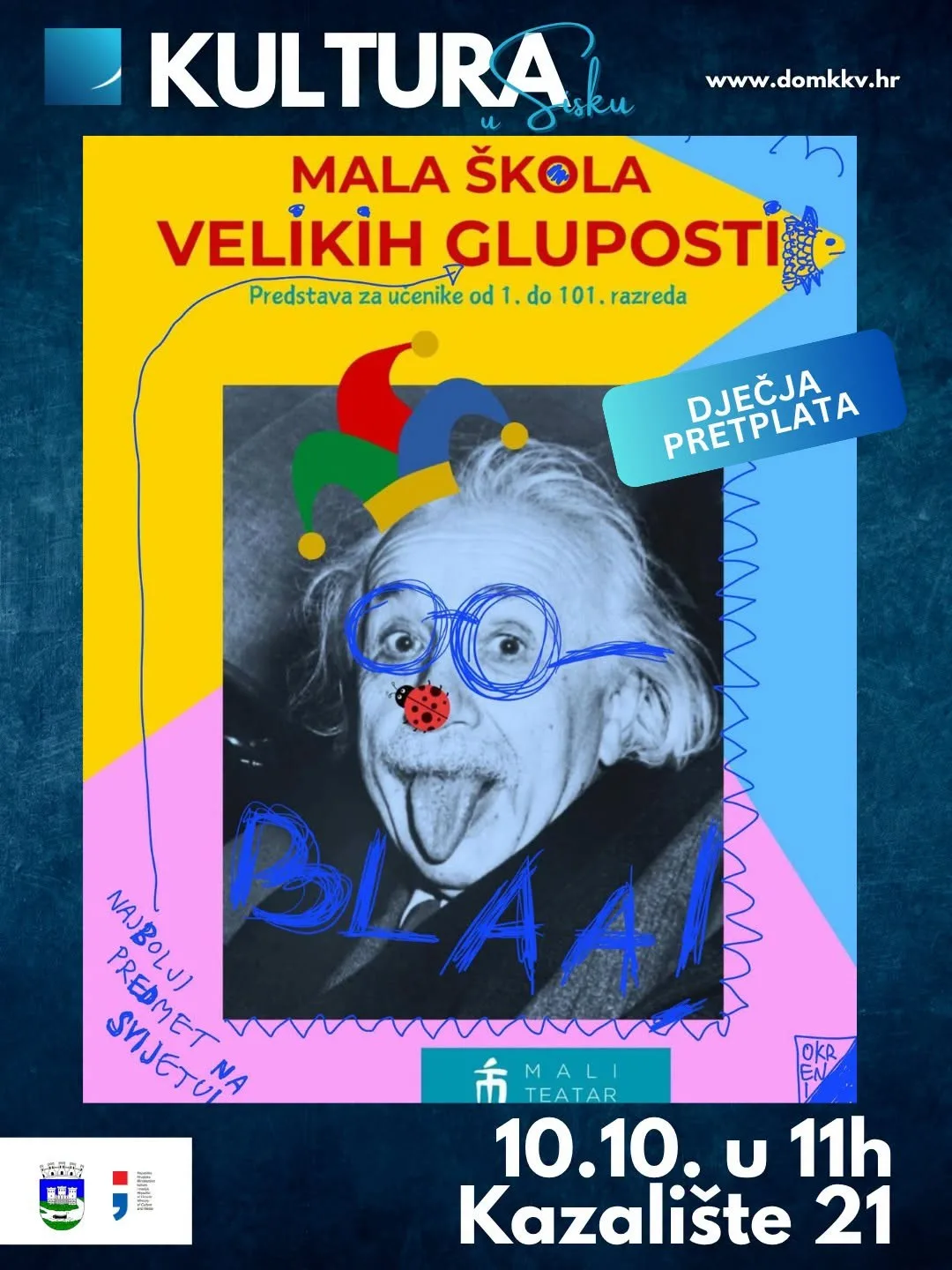 Trenutno pregledavate DJEČJI TJEDAN U KAZALIŠTU 21 – Mala škola velikih gluposti (10.10.2026.)