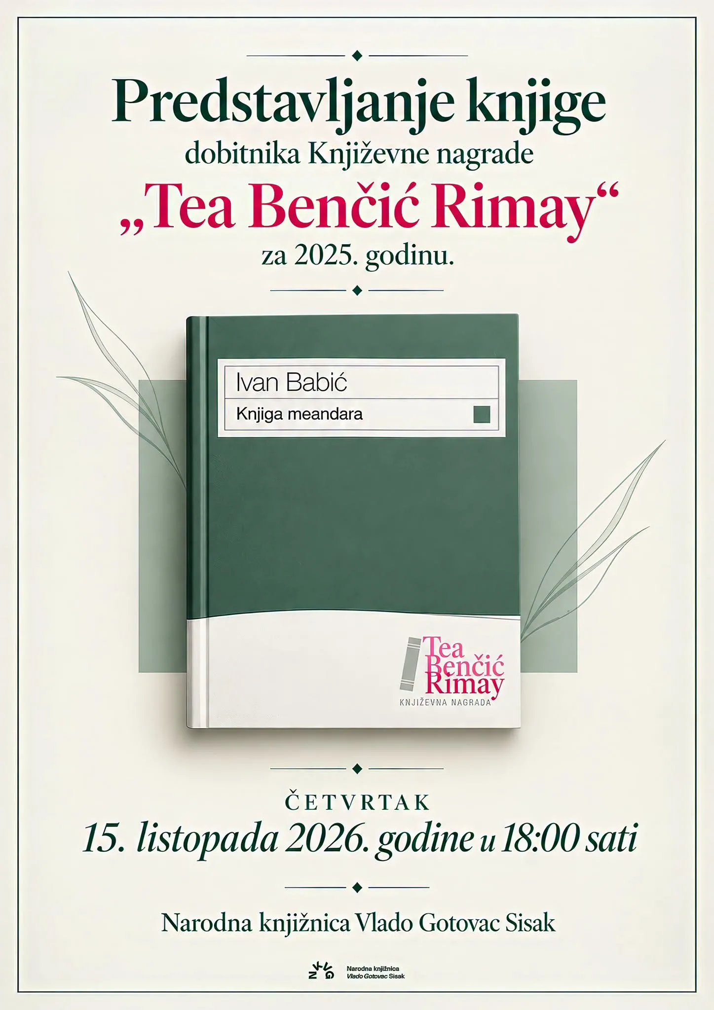 Trenutno pregledavate Predstavljanje knjige „Knjiga meandara” Ivana Babića – 15.10.2026.