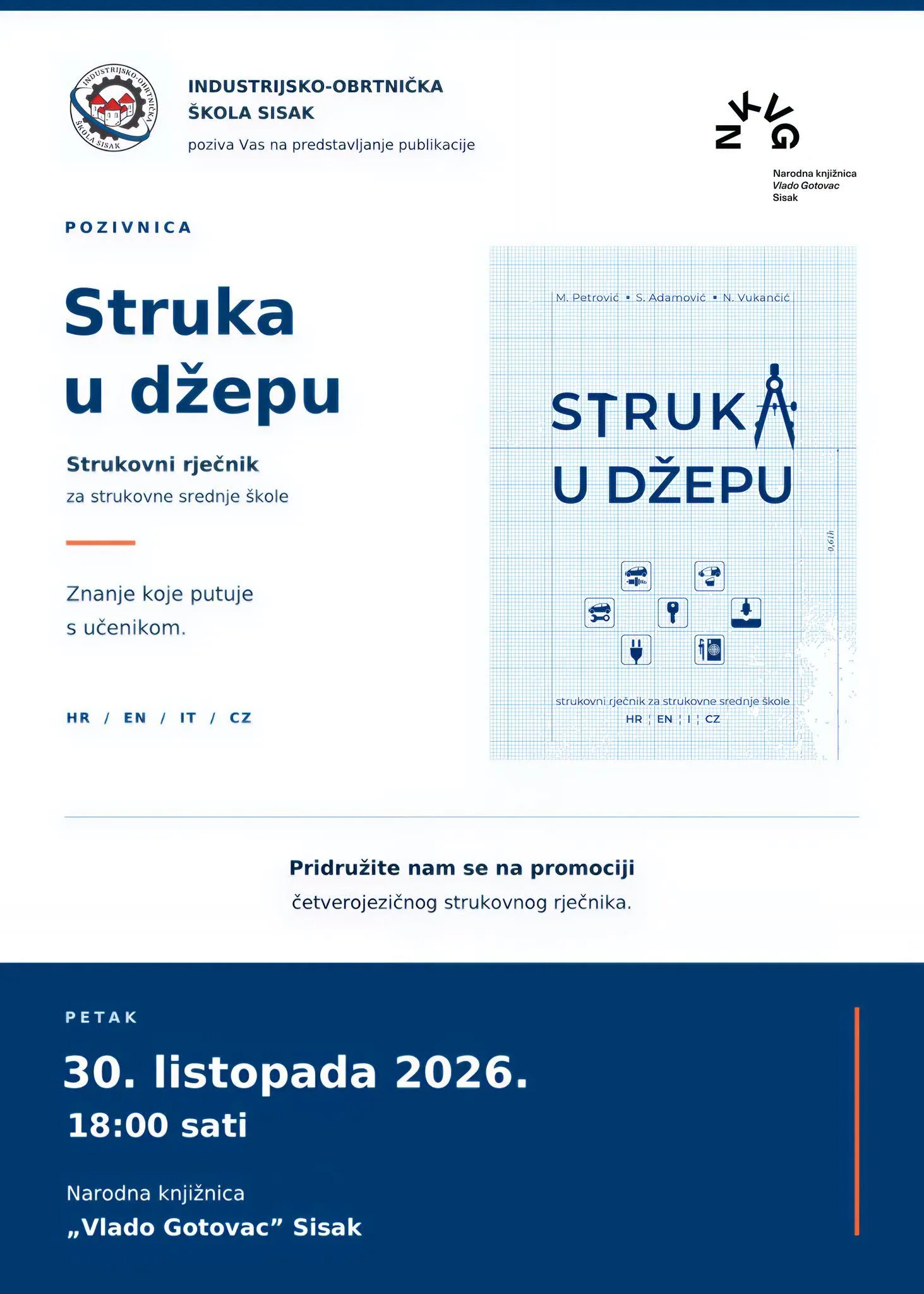 Trenutno pregledavate Promocija strukovnog rječnika „Struka u džepu“ – 30.10.2026.